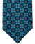 Kiton Tie Teal Aqua Brown Medallions - Sevenfold Necktie