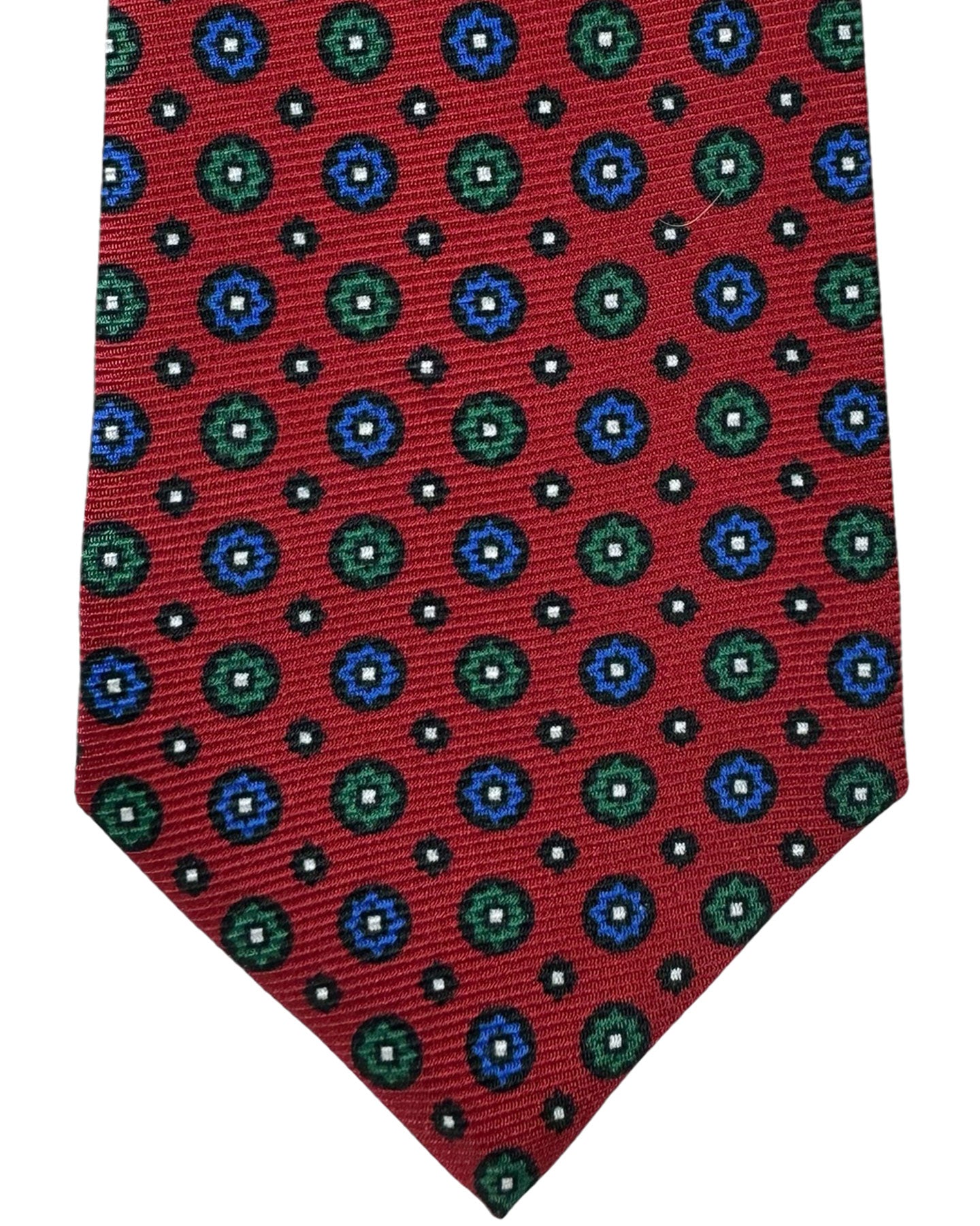 Kiton Tie Maroon Medallions - Sevenfold Necktie