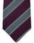 Kiton Tie Maroon Gray Stripes - Sevenfold Necktie