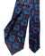 Kiton Tie Midnight Blue Brown Aqua Geometric - Sevenfold Necktie