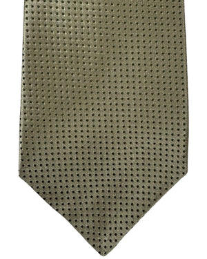 Kiton Tie Taupe Mini Dots - Sevenfold Necktie