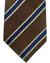 Kiton Tie Brown Navy Stripes - Sevenfold Necktie