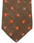 Kiton Silk Tie Brown Orange Blue Geometric Design - Sevenfold Necktie