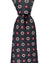 Kiton Silk Tie Dark Gray Red Floral Design - Sevenfold Necktie