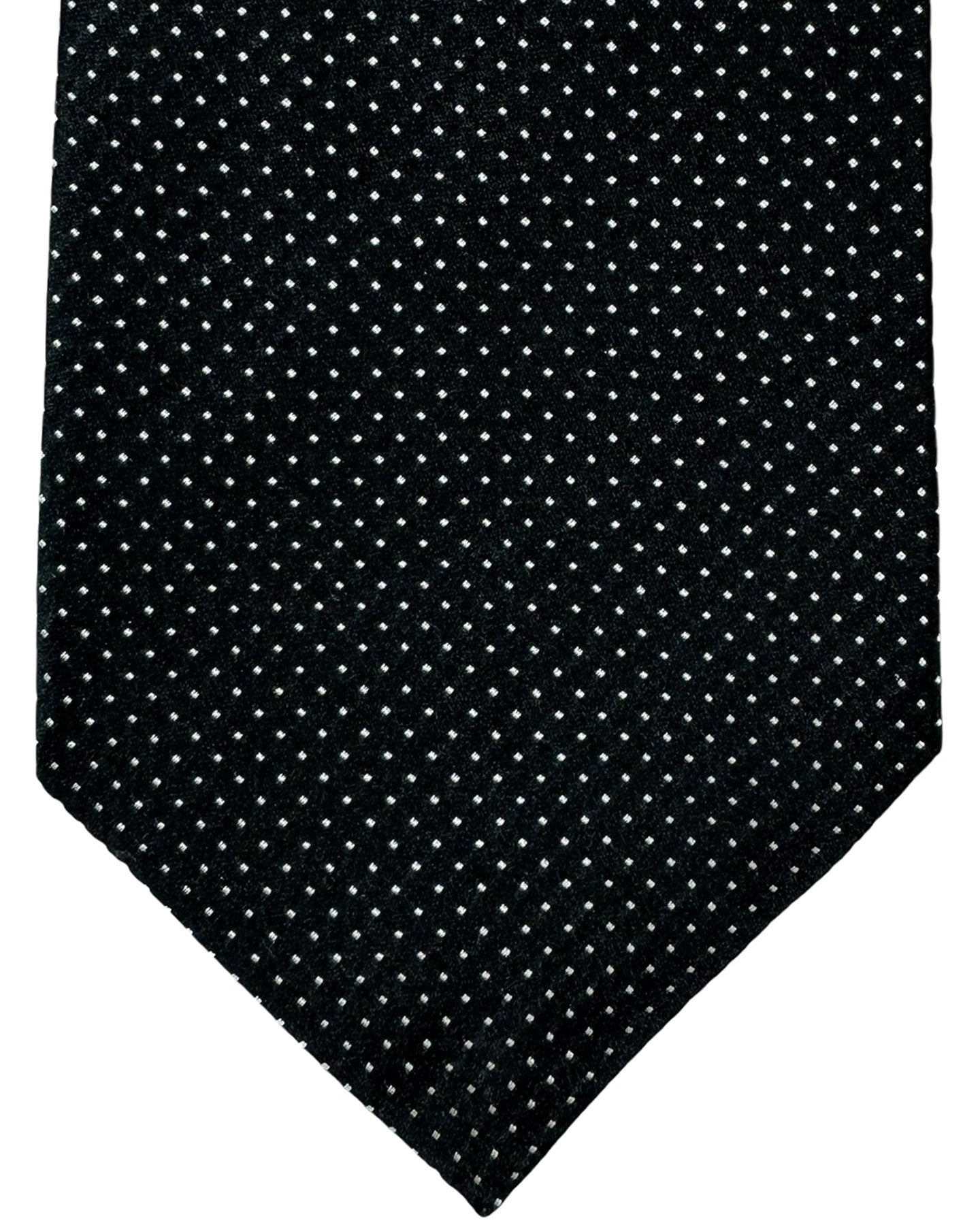 Kiton Silk Tie Black Silver Micro Pattern Design - Sevenfold Necktie