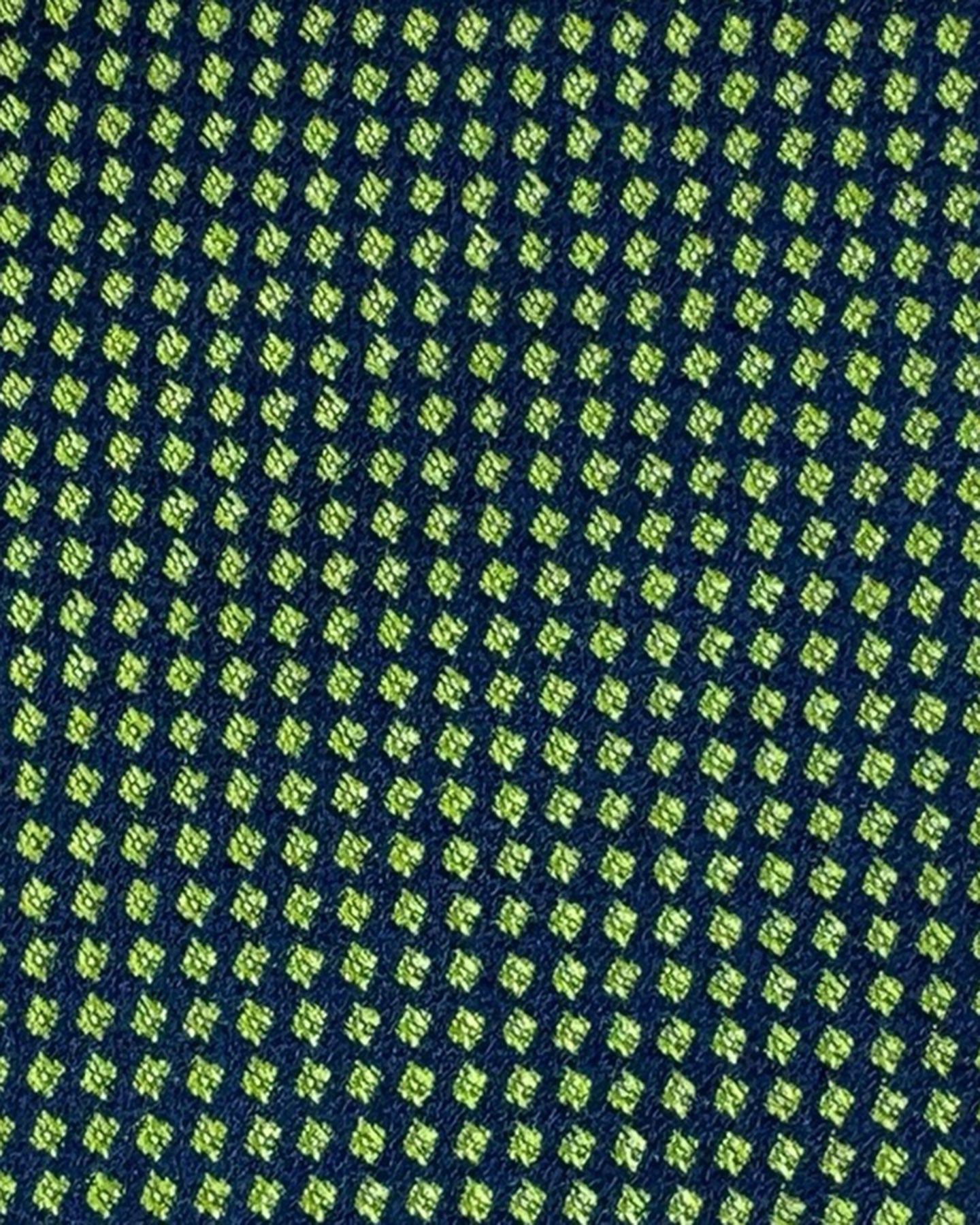 New Kiton Tie Midnight Blue Bright Green - Sartorial Sevenfold Necktie