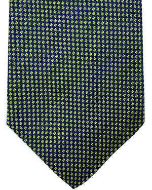 Kiton Tie Midnight Blue Bright Green - Sartorial Sevenfold Necktie