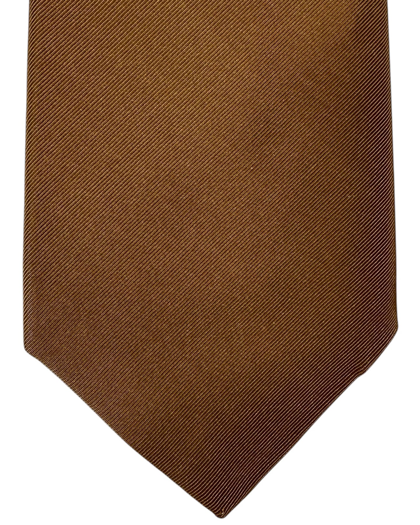 Kiton Tie Light Brown Grosgrain Design - Sartorial Sevenfold Necktie