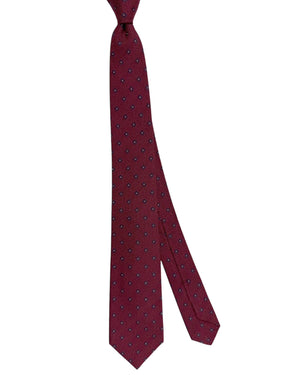 Kiton Sevenfold Tie Maroon-Bordeaux Design- Wool Silk