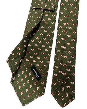 Kiton Sevenfold Tie Dark Green Mini Paisley