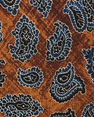 Kiton Sevenfold Tie Brown Paisley