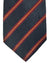 Kiton Sevenfold Tie Black Maroon Orange Stripes