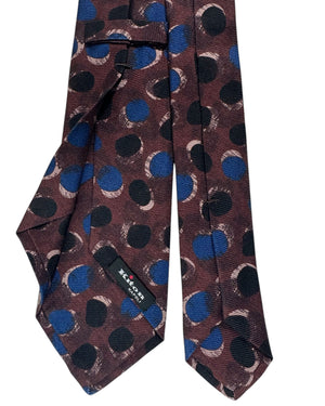 Kiton Tie Brown Large Polka Dots