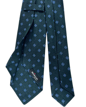 Kiton Sevenfold Tie Dark Green Geometric