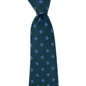 Kiton Sevenfold Tie Dark Green Geometric