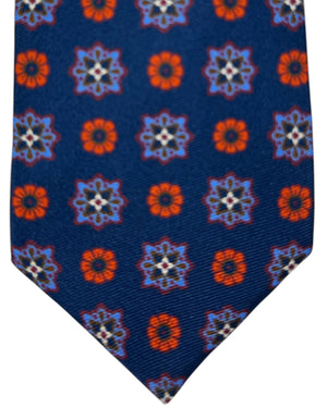 Kiton Tie Nay Orange Mini Medallion