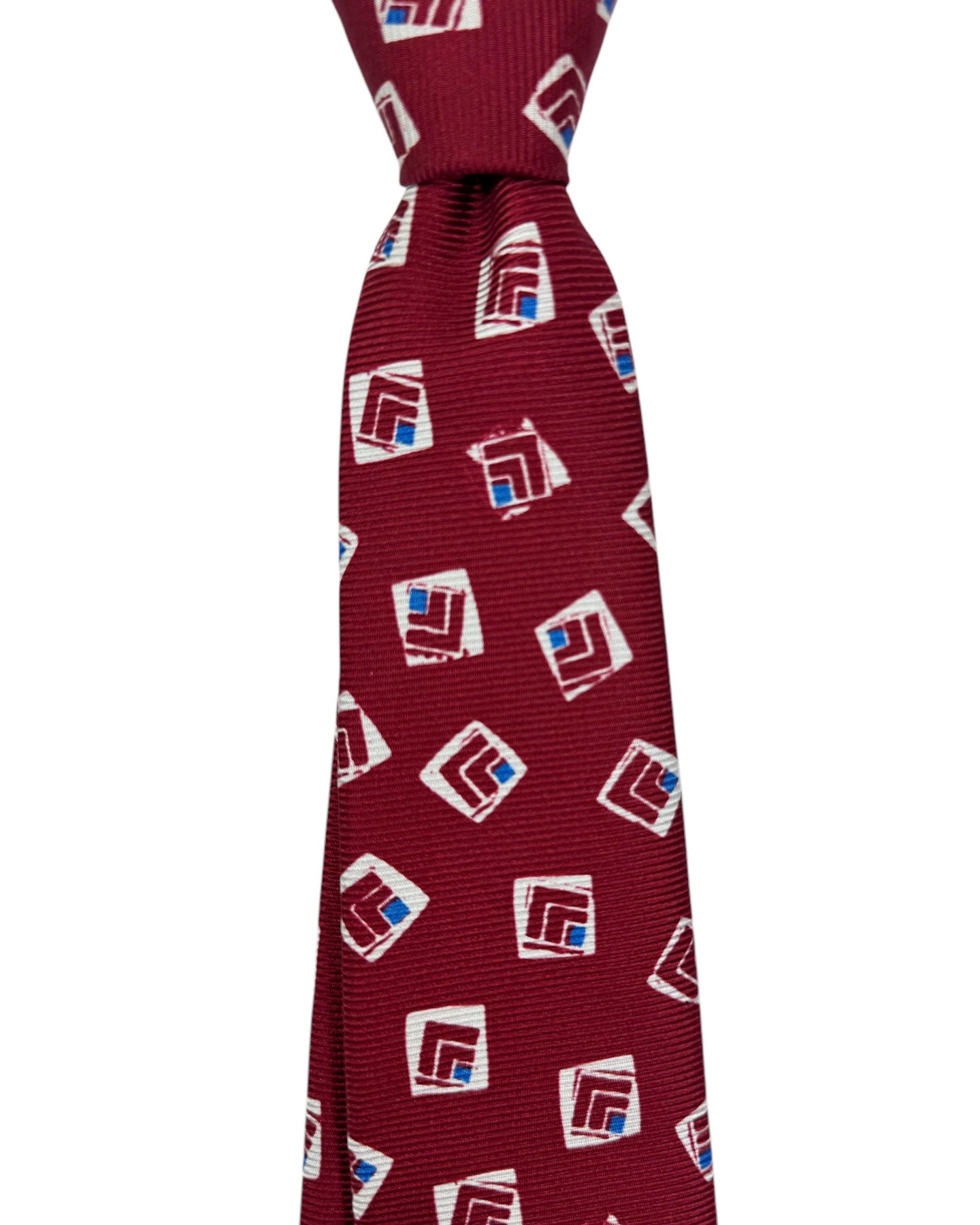 Kiton Tie Maroon Design - Sevenfold Necktie