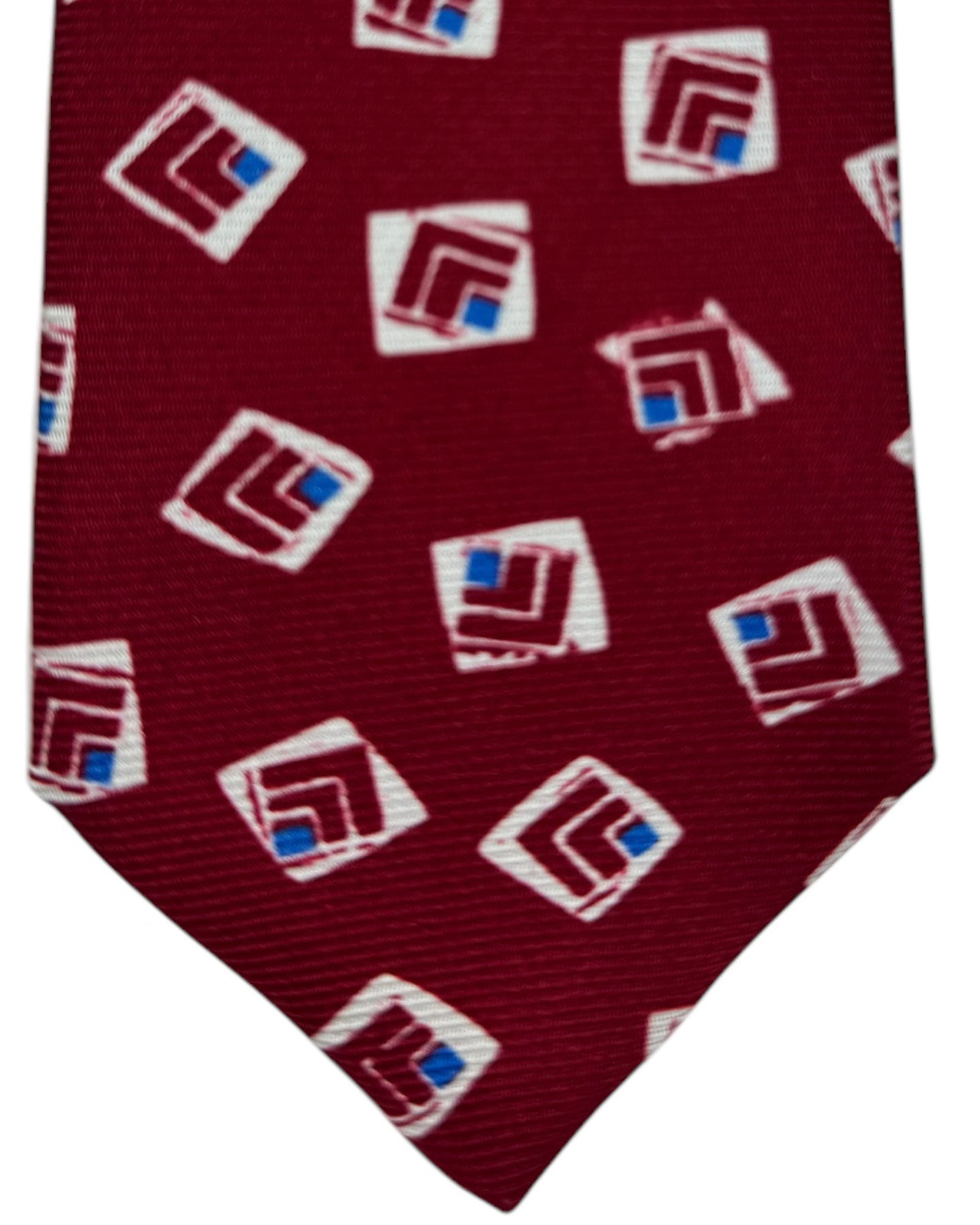 Kiton Tie Maroon Design - Sevenfold Necktie