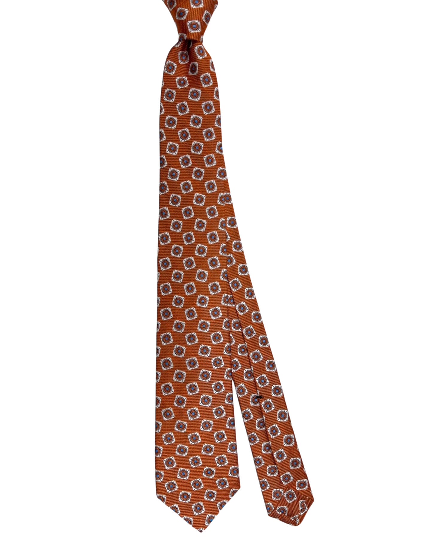 Kiton Tie Rust Brown Design - Sevenfold Necktie