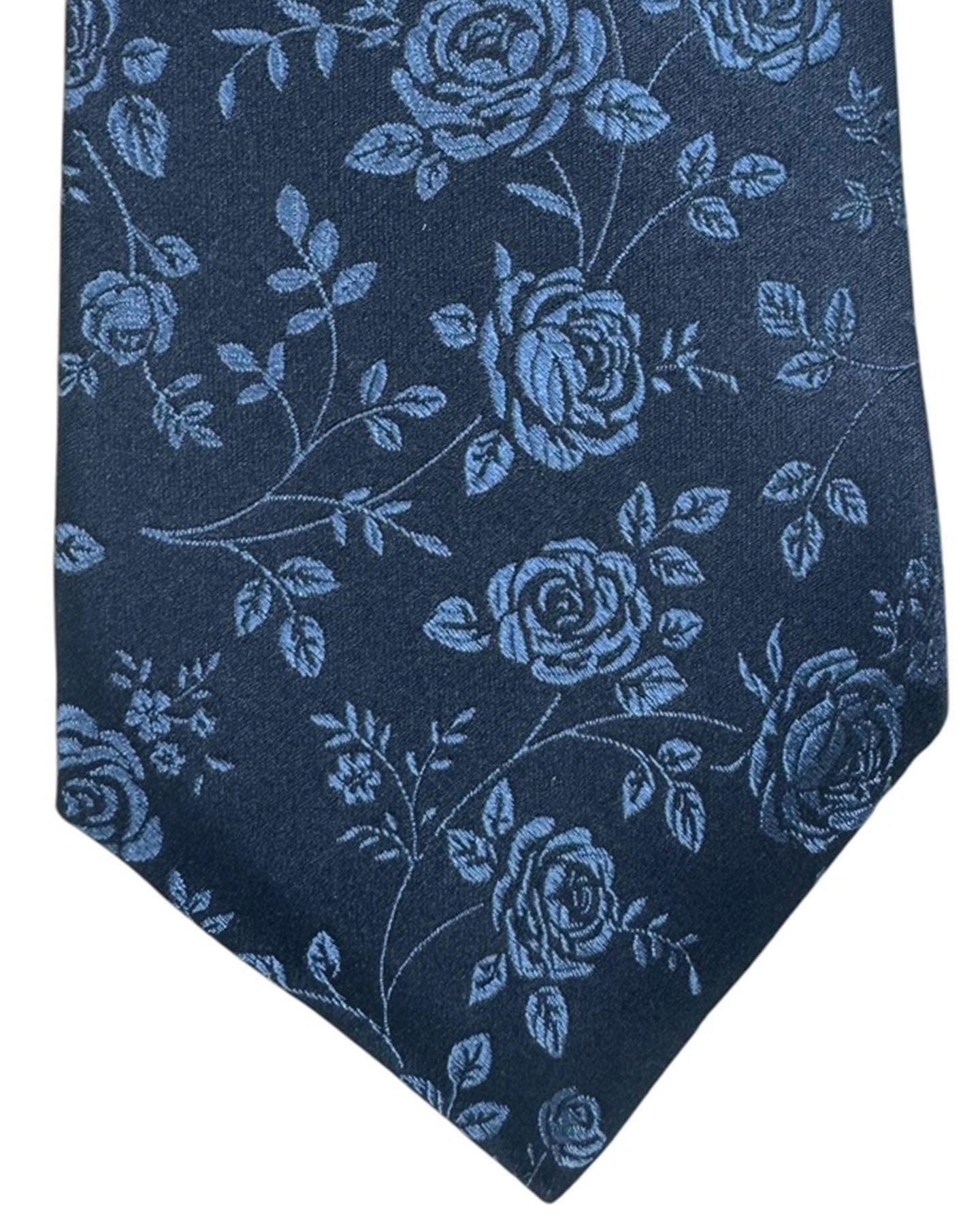 Kiton Tie Navy Floral - Sevenfold Necktie