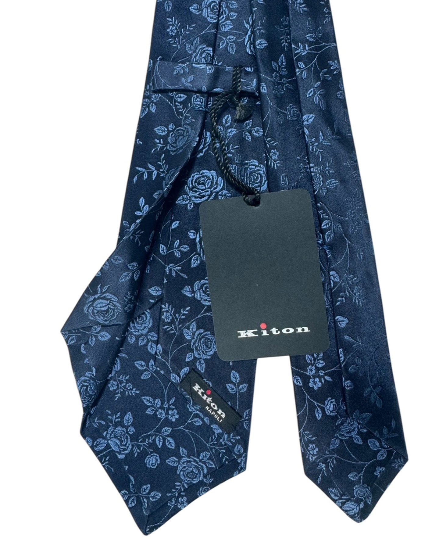 Kiton Tie Navy Floral - Sevenfold Necktie