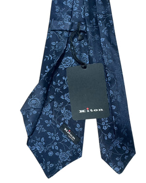 Kiton Tie Navy Floral - Sevenfold Necktie