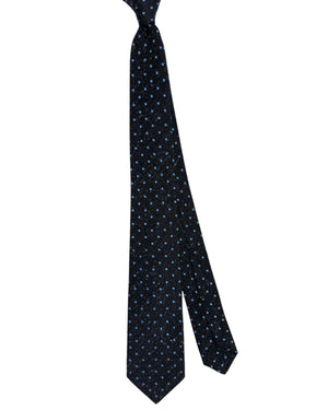 Kiton Tie Navy Blue Dots - Sevenfold Necktie