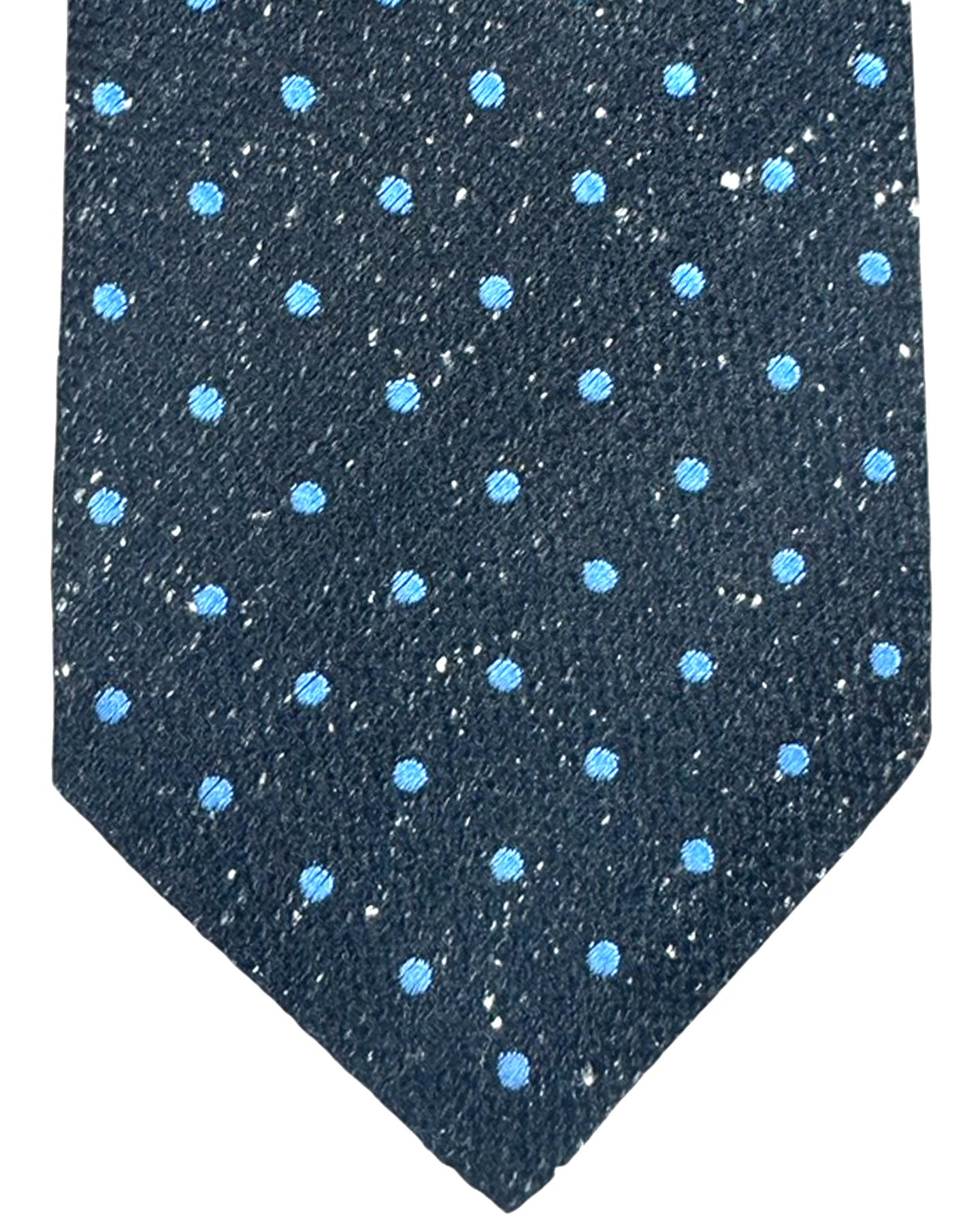 Kiton Tie Navy Dots - Sevenfold Necktie