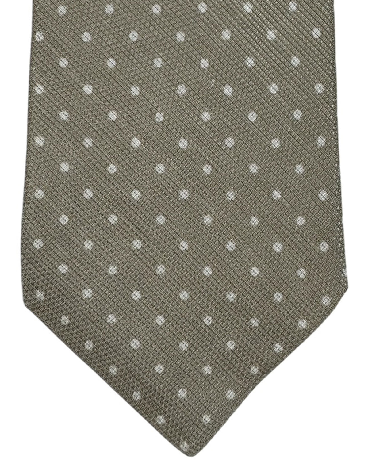 Kiton Tie Taupe - Linen Silk Sevenfold Necktie