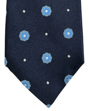 Kiton Tie Navy Blue Design - Sevenfold Necktie
