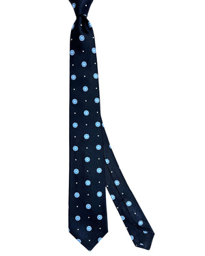 Kiton Tie Navy Blue Design - Sevenfold Necktie