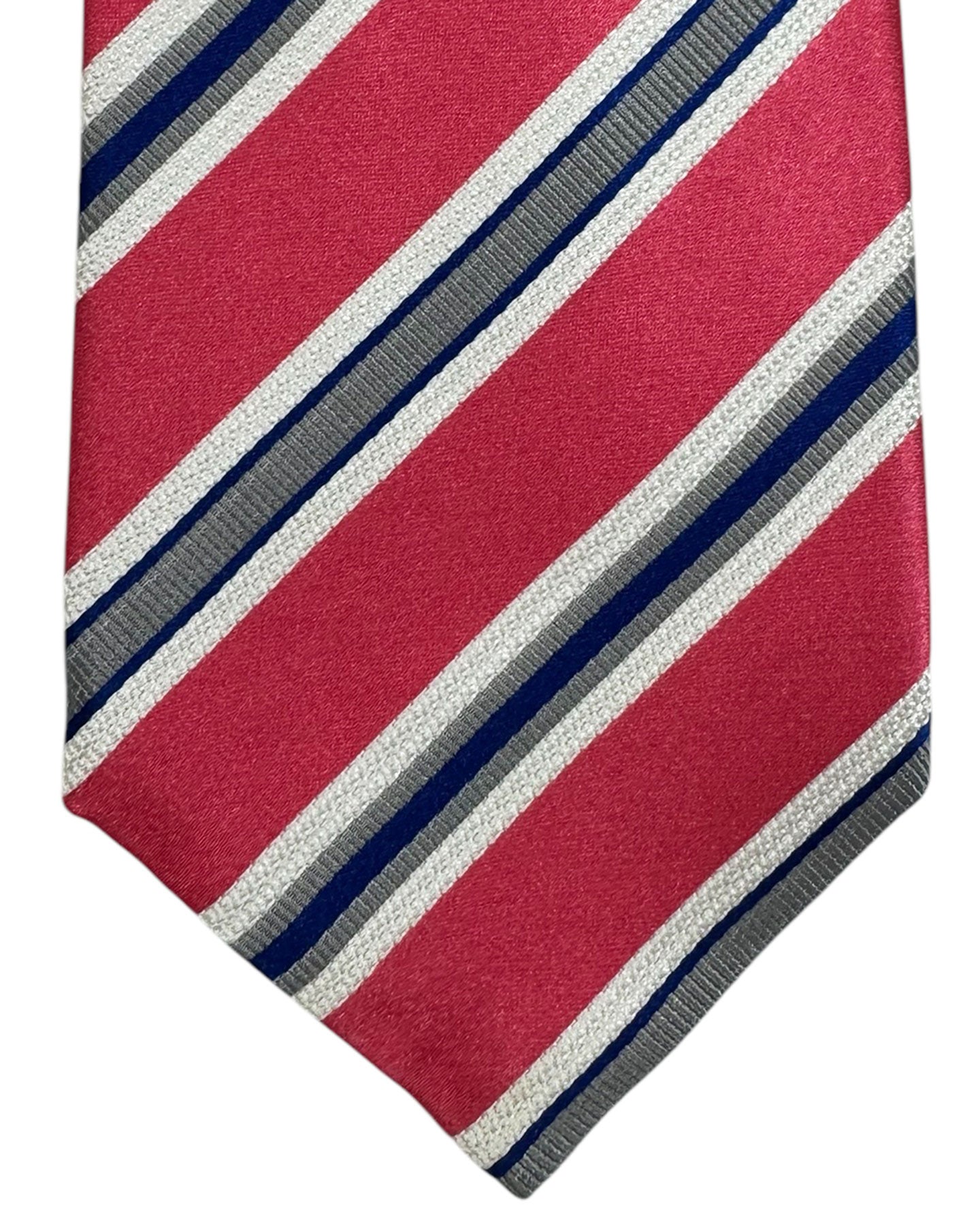 Kiton Tie Pink Stripes - Sevenfold Necktie