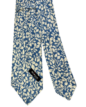 Kiton Tie White Blue Floral - Sevenfold Necktie
