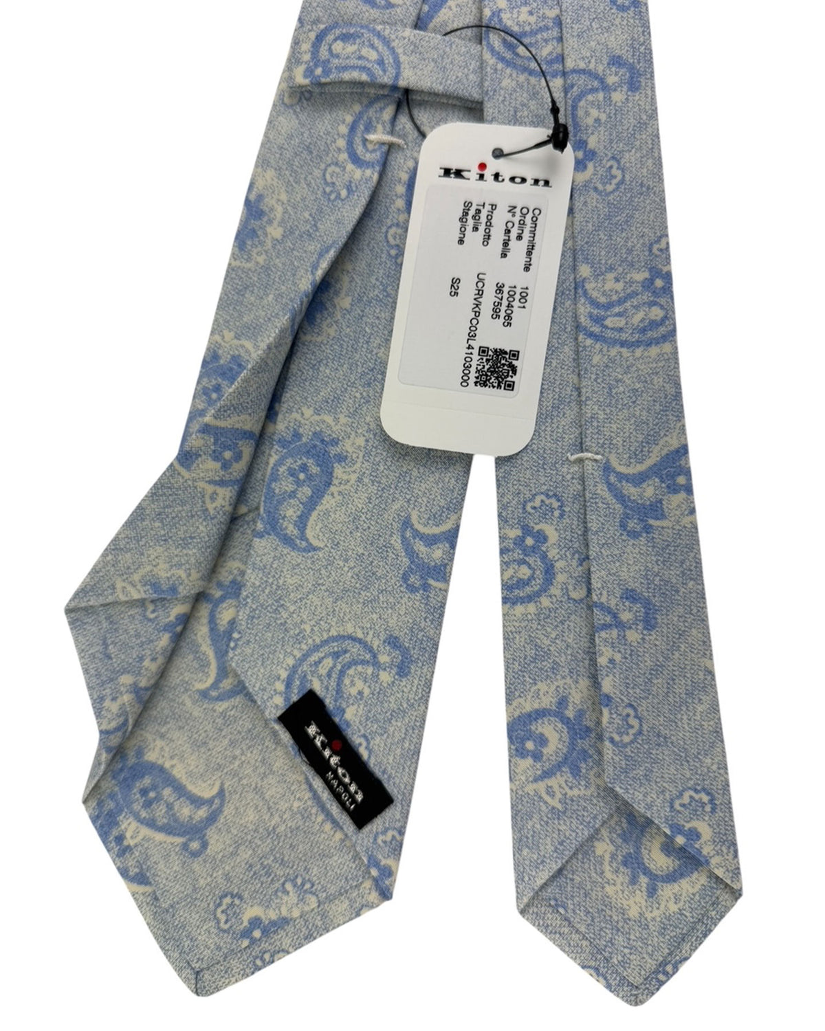 Kiton Sevenfold Tie Periwinkle Blue Paisley