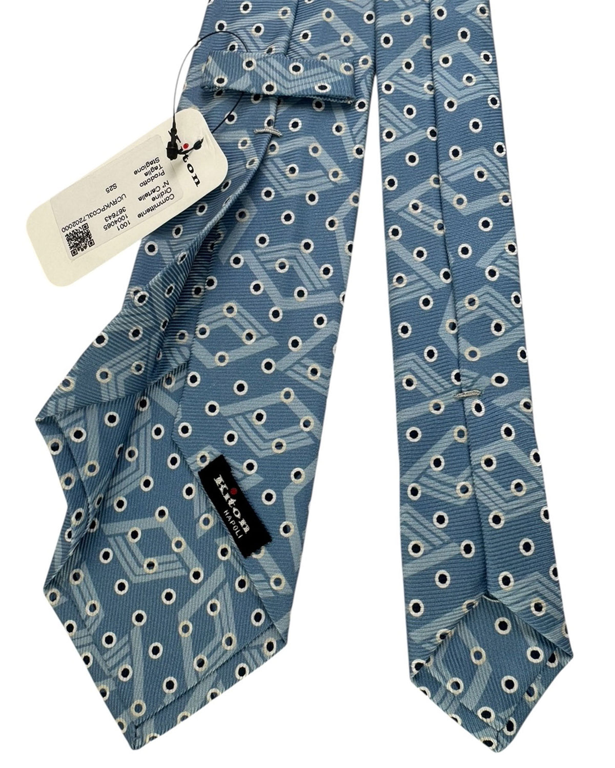 Kiton Sevenfold Tie Blue Dots Geometric