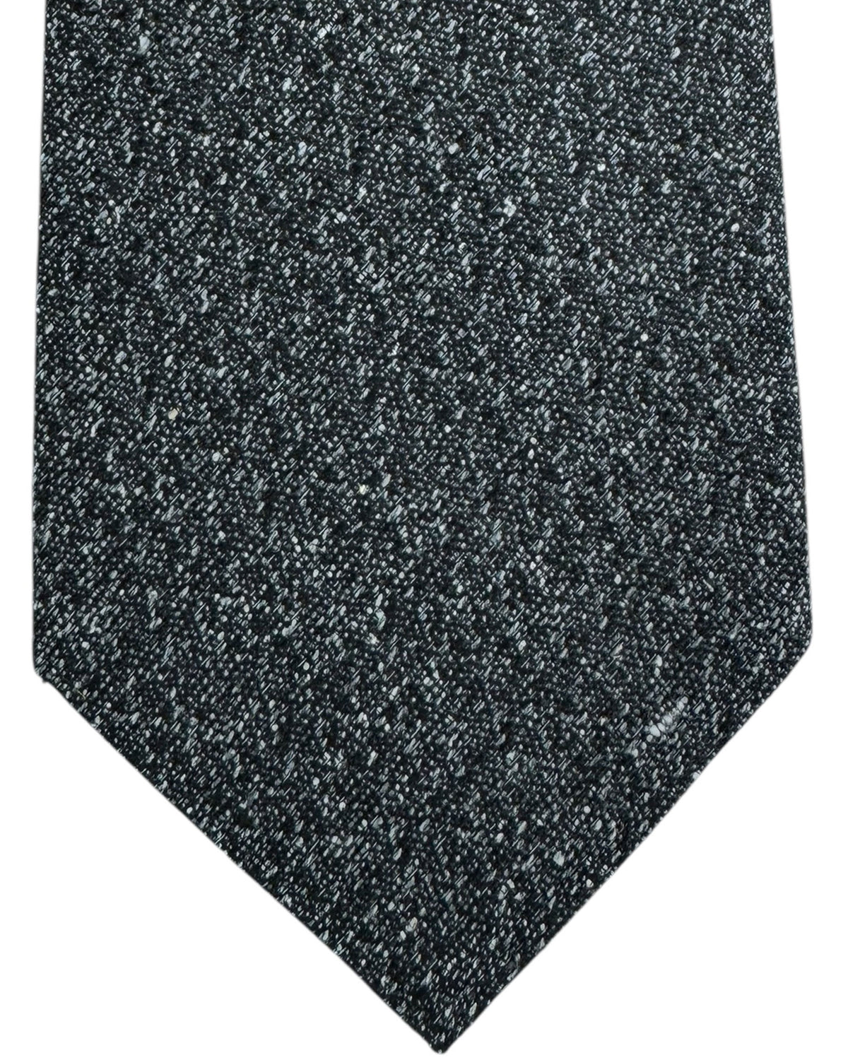 Kiton Sevenfold Tie Black Gray - Wool Silk