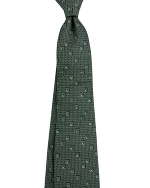 Kiton Sevenfold Tie Gray Green Design