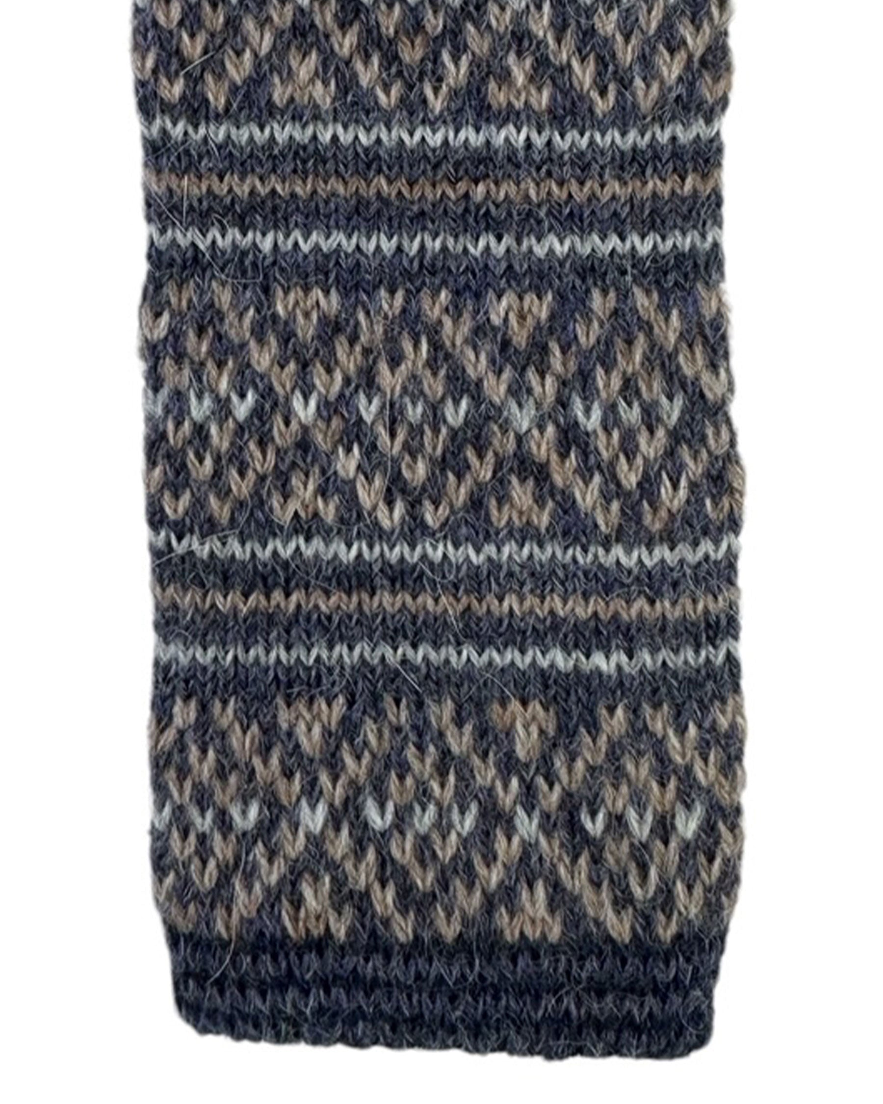 Kiton Square End Knitted Tie Gray Taupe 