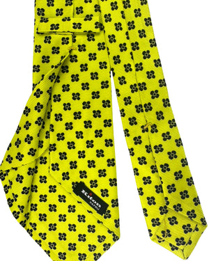 Kiton Sevenfold Tie Acid Lime Black Design