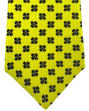 Kiton Sevenfold Tie Acid Lime Black Design