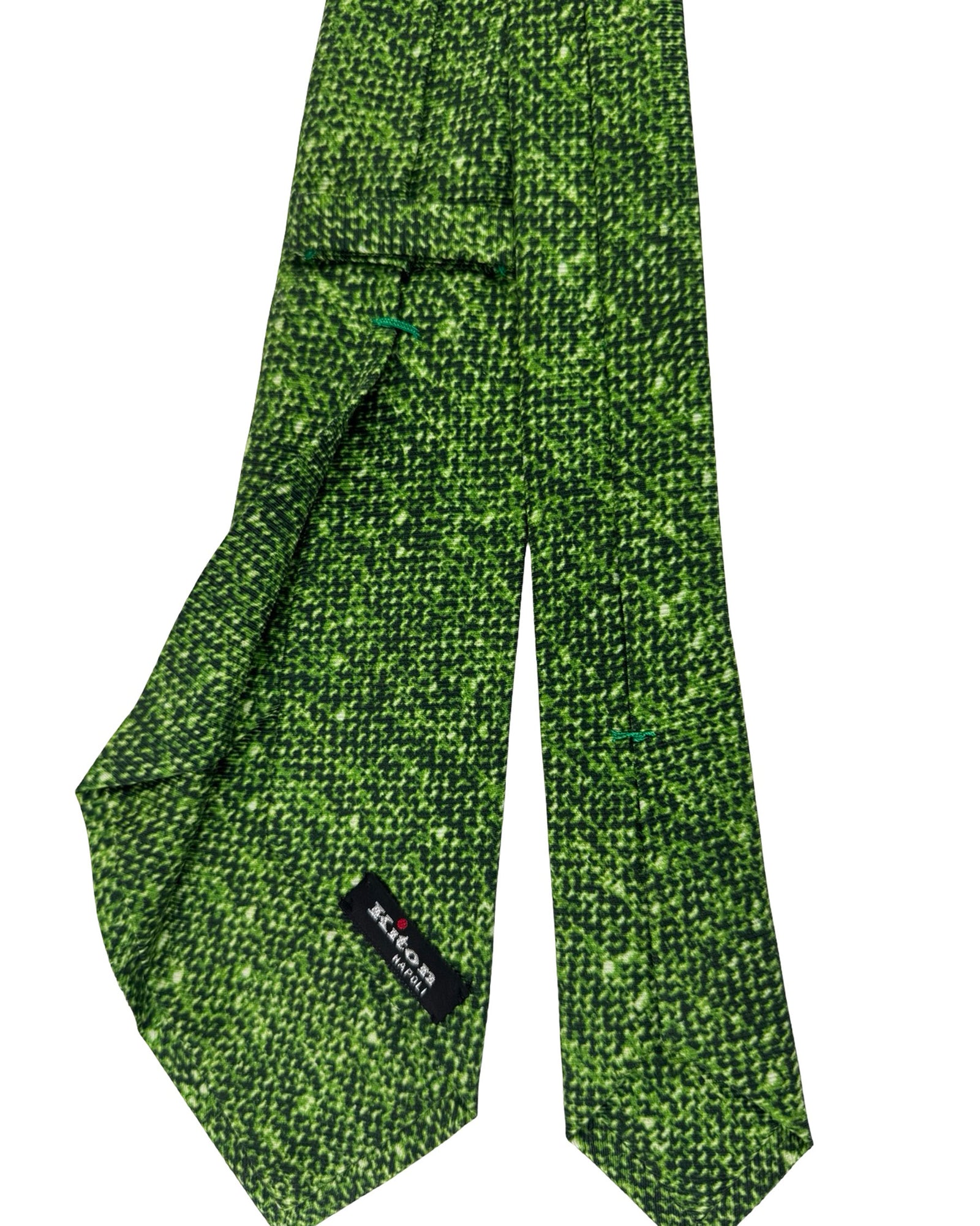 Kiton Sevenfold Tie Green Pattern