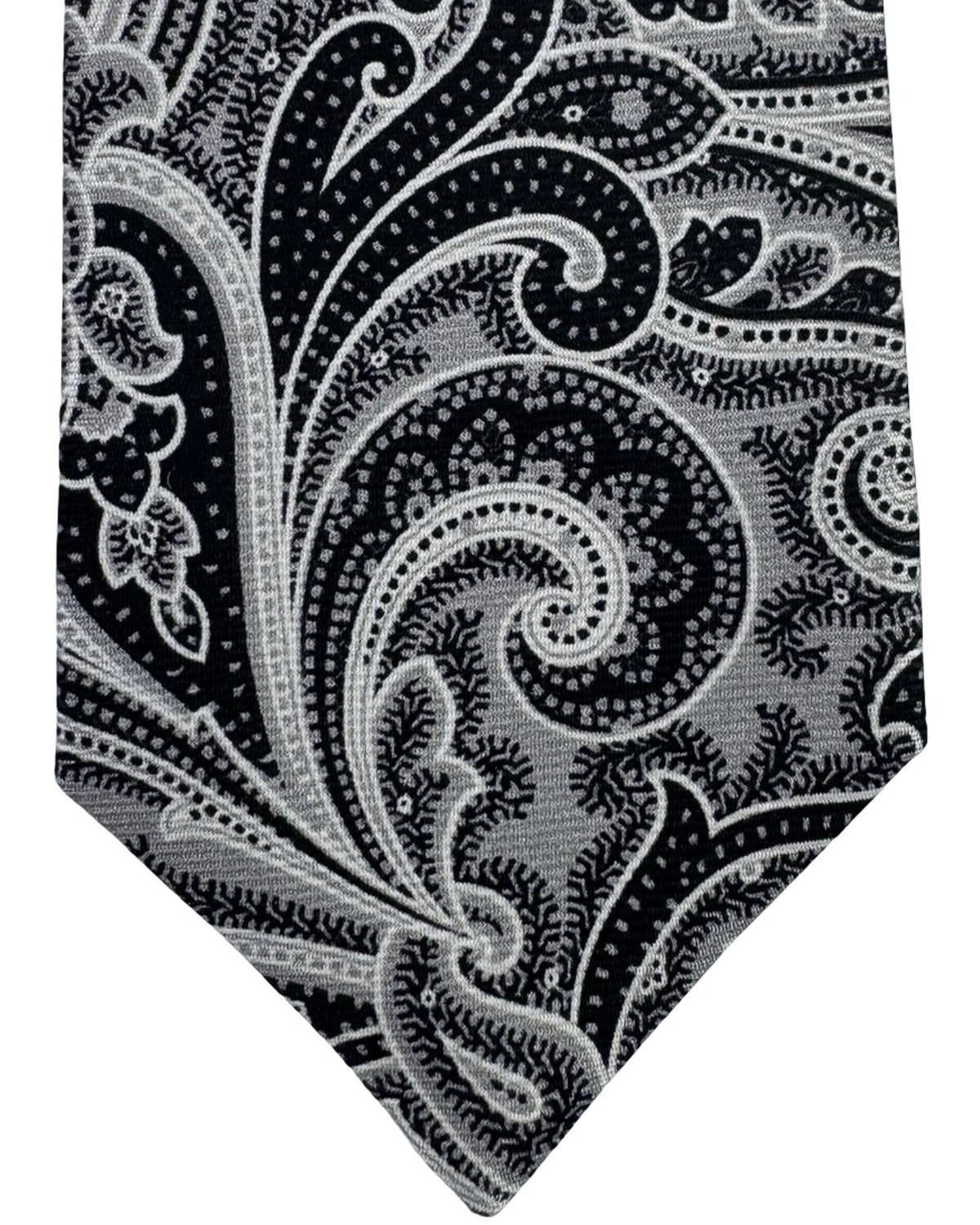 Kiton Sevenfold Tie Gray Ornamental 
