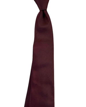 Kiton Sevenfold Tie Solid Bordeaux - Raw Silk