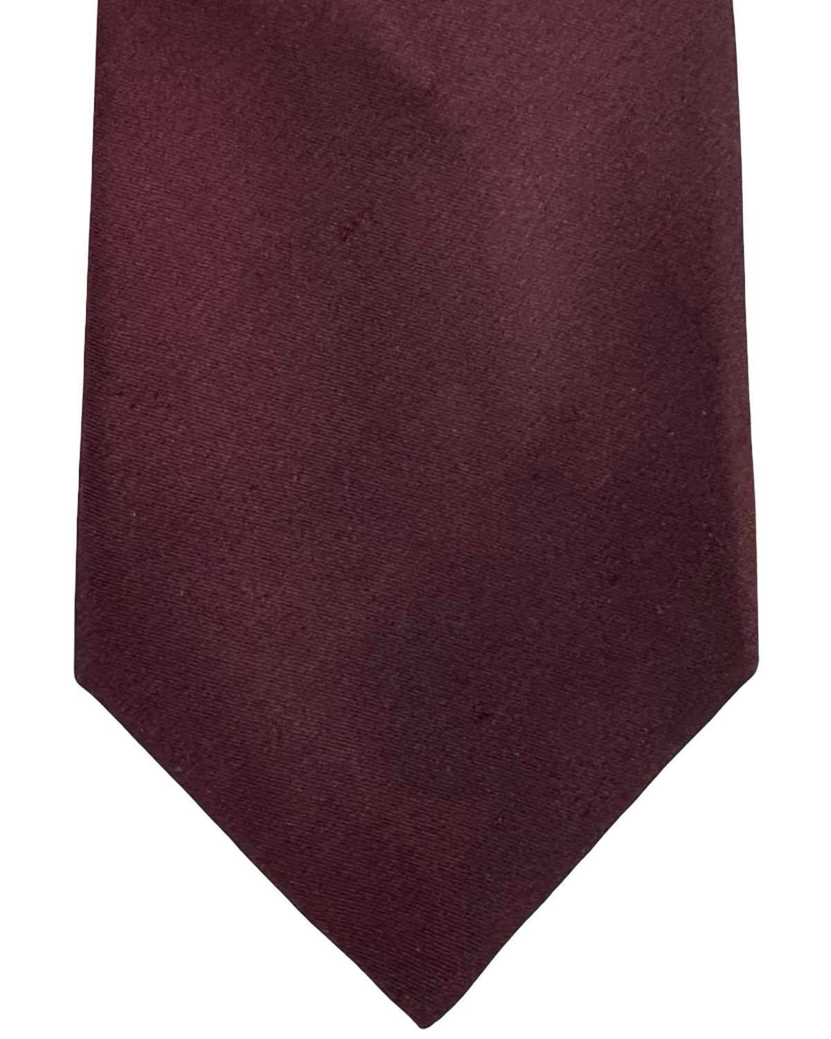 Kiton Sevenfold Tie Bordeaux - Raw Silk