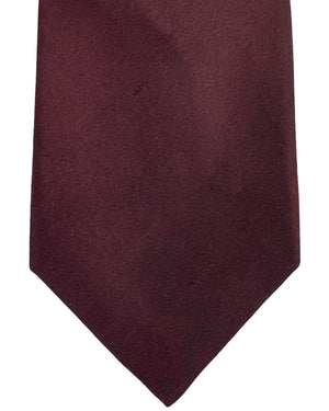 Kiton Sevenfold Tie Bordeaux - Raw Silk