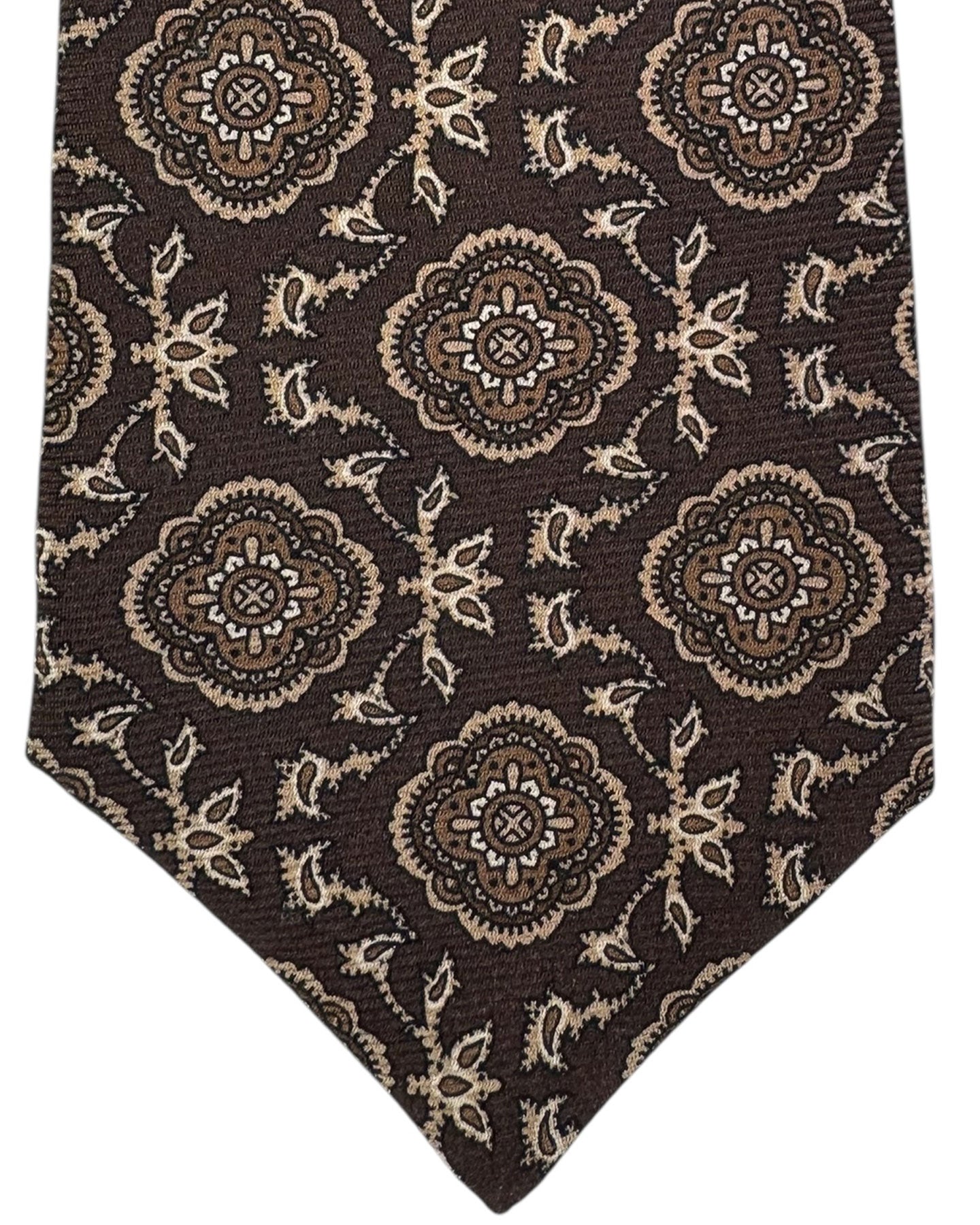 Kiton Tie Brown Medallion - Sevenfold Necktie