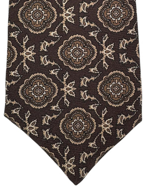 Kiton Tie Brown Medallion - Sevenfold Necktie