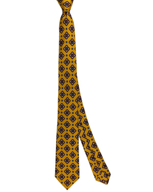 Kiton Tie Mustard Design 