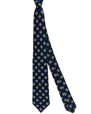 Kiton Tie Navy Medallion Design - Sevenfold Necktie