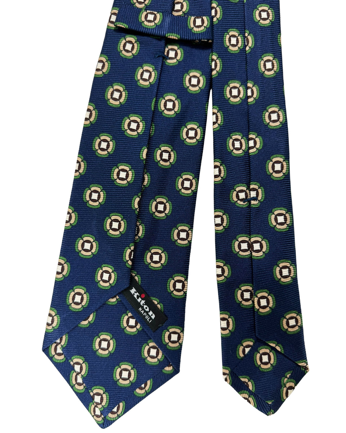 Kiton Tie Navy Medallion Design - Sevenfold Necktie SALE